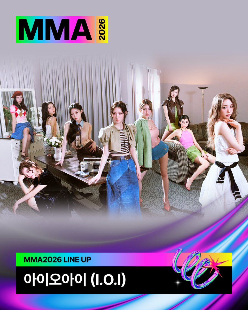 melon's tweet photo. [𝗠𝗠𝗔𝟮𝟬𝟮𝟲] 𝟰𝘁𝗵 𝗟𝗜𝗡𝗘-𝗨𝗣

#아이오아이 #IOI

아이오아이가 #MMA2026 과 함께합니다!
최고의 라인업과 함께하는 멜론뮤직어워드를 기대해 주세요✨
👉🏻 https://t.co/4tENkazpJb

K-POP CONNECT: The New Pulse, MMA2026 🏆

📅 2026.11.14(SAT) - 11.15(SUN), 6PM
📍 고척 스카이돔

@ioi_10th
#멜론 #Melon #멜론뮤직어워드