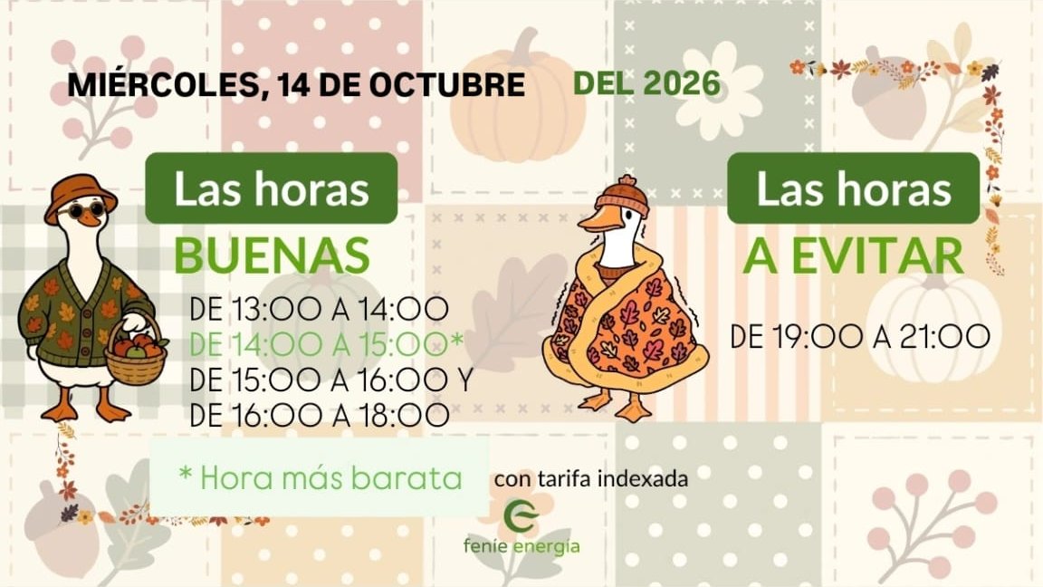 fenieenergia's tweet photo. 🟢 ¡Aquí las tienes! #LasBuenasHoras de hoy para ayudarte con tu factura. #FeníeEnergía https://t.co/7BBh6dXZJi