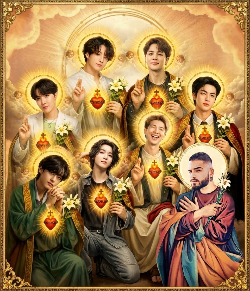 malumabias's tweet photo. dios si el no es para mí que los bts canten 4 babys como canción sorpresa cualquiera de los 3 días de concierto.
que el jungkook sea maluma, yoongi sea bryant myers, el jimin como noriel y taehyung sea juhn.
(seokjin, namjoon y hoseok sean voces de apoyo)
amen🙏🏻💜. https://t.co/lyqZSxMbzP