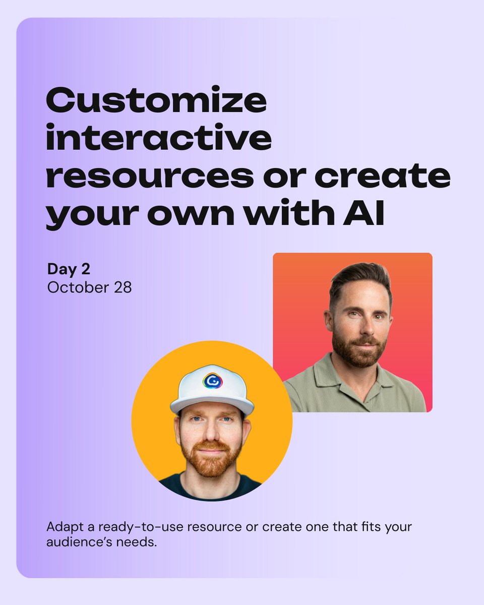 genially's tweet photo. At #WonderFest2026, you’ll learn how to create participatory activities, customize interactive resources, and turn an idea into an editable creation.

📅 October 27, 28 &amp; 29
📍Online event

Sign up here: https://t.co/ywVnsDMzRM
Full program: https://t.co/xTsSY2vb1C https://t.co/Bni8Gpehd7