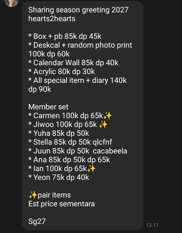 hellacela_go's tweet photo. Open Sharing SG 2027 Hearts2hearts 

Note : Web Di Vote Setelah Full
🚛 Surabaya
Ada Go Line https://t.co/C4psTjxabv