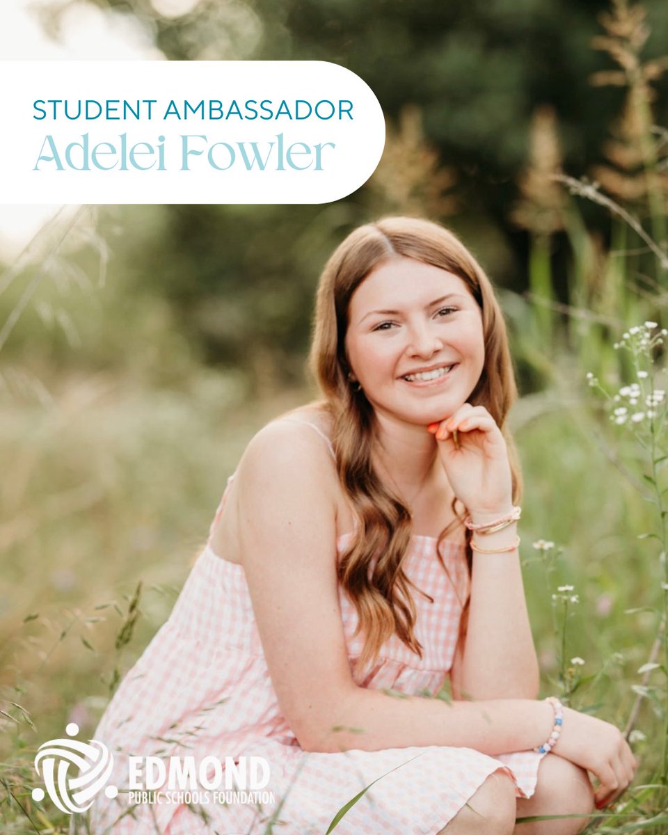 EdmondPSF's tweet photo. Meet Adelei Fowler!
Representing Edmond Memorial, Adelei is a 10th grader and is returning for her second year as an Ambassador!
We're especially excited to recognize Adelei for designing this year's #ONEEDMOND shirts!
#EPSFoundation #Leadership #EPSFStudentAmbassadors https://t.co/hkHNIqaxoi