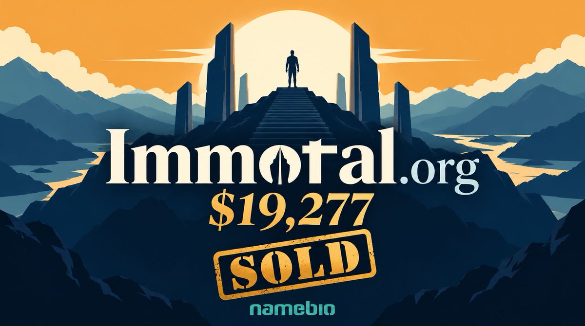 NameBio's tweet photo. Yesterday saw $721k in domain name sales, including:

$29,000 iGamingTimes․com
$19,277 Immortal․org
$17,250 Flo․co
$11,200 Rephrase․ai
$9,950 TrustX․ai
$7,750 Pet360․com
$7,500 Ideation․si
$6,099 Arbitrage․io
$6,050 M-C․com
$5,880 RocketSI․com
$5,005 AgroSmart․com
$5,000 Counselors․si
$4,999 Things․si
$4,300 Mystic․si
$4,100 PropertyConnect․com
$3,900 PetStyle․com
$3,500 Worlds․si
$2,651 Absence․ai

📊 Top 100 Sales: https://t.co/iqCnljKaok
Repeat sales + charts in reply 👇
