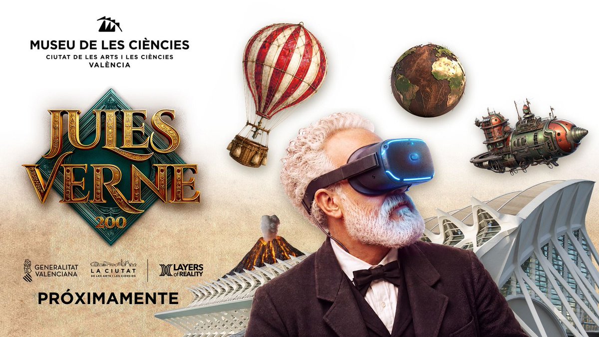CACiencies's tweet photo. ‼️¡Próximamente: nueva exposición inmersiva!

📍El #MuseudelesCiències prepara la muestra "Jules Verne 200"

📚🦑🚀Literatura, ciencia, tecnología y realidad virtual para descubrir cómo Julio Verne anticipó muchos de los avances científicos actuales

ℹ️https://t.co/XkM6ryPyGA https://t.co/3S3nmBUYI2
