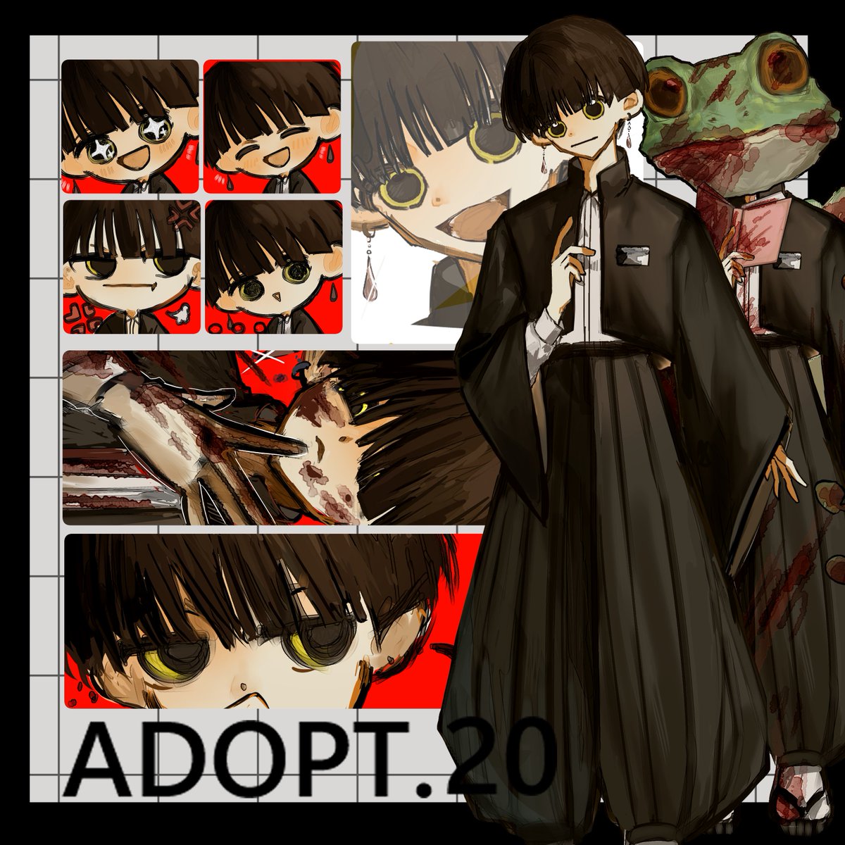 wv_z0z's tweet photo. つなぐさんにて【蛙の少年】のオークションを開始しました！  🐸
SD/アイコン/カットイン付きのモリモリSPセットとなっております~!
 ご縁がありましたら是非よろしくお願いいたします～！

https://t.co/gXpqretDaf

 #つなぐ #キャラ販売 #adopt https://t.co/Qo4K2eyagi