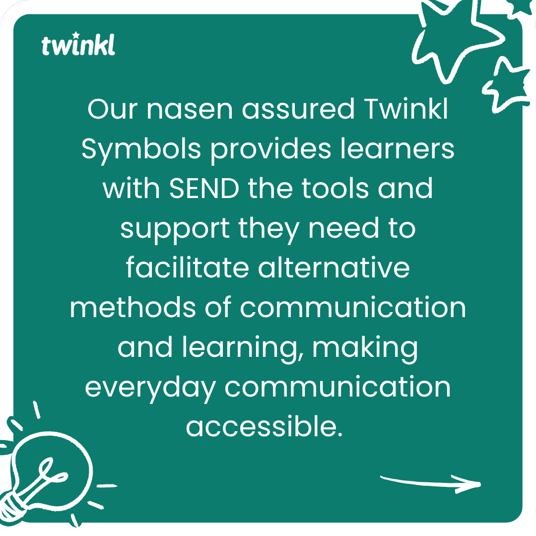 twinkl_edu's tweet photo. Looking to make a small change today that will have a big impact on the learners in your classroom? 

Our nasen assured Twinkl Symbols has been designed and developed by specialists to support children with SEND and speech, language and communication needs.

Download our FREE Symbols app now > https://t.co/XSPHFYimhu