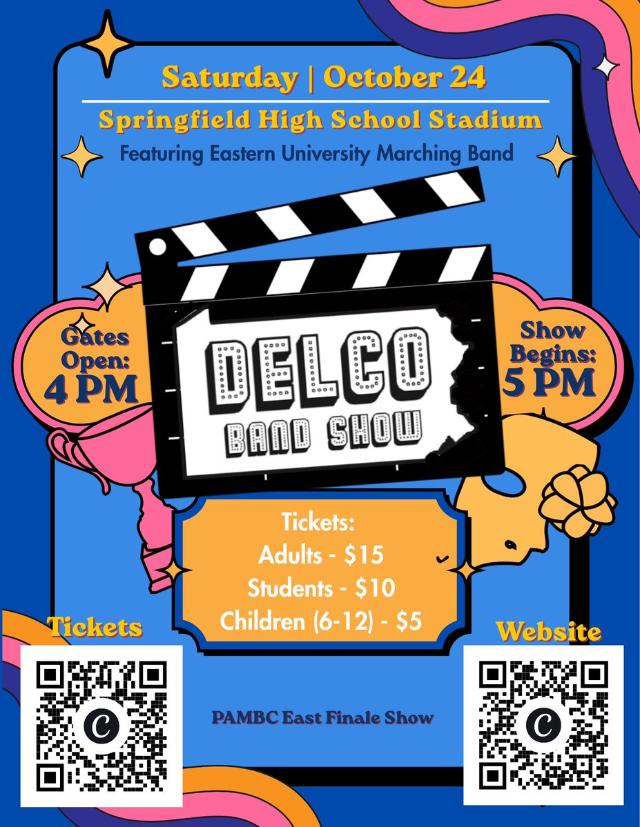SpringfieldSD's tweet photo. Join us on Saturday, October 24 at Springfield High School Stadium for the PAMBC East Finals Shows, featuring the Eastern University Marching Band. #PrideInAllThings https://t.co/N4aq10th3L