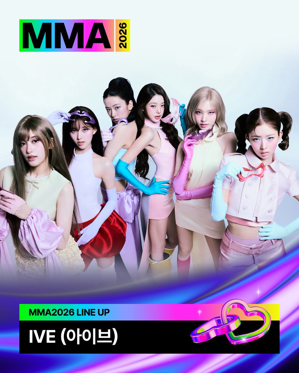melon's tweet photo. [𝗠𝗠𝗔𝟮𝟬𝟮𝟲] 𝟰𝘁𝗵 𝗟𝗜𝗡𝗘-𝗨𝗣

#IVE #아이브

IVE가 #MMA2026 과 함께합니다!
최고의 라인업과 함께하는 멜론뮤직어워드를 기대해 주세요✨
👉🏻 https://t.co/4tENkazXyJ

K-POP CONNECT: The New Pulse, MMA2026 🏆

📅 2026.11.14(SAT) - 11.15(SUN), 6PM
📍 고척 스카이돔

@IVEstarship
#멜론 #Melon #멜론뮤직어워드
