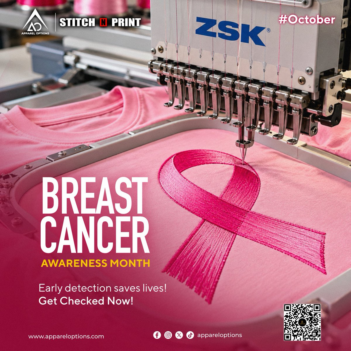 appareloption's tweet photo. This October, our ZSK machines are stitching a message of hope and vigilance. Take charge of your health because early detection saves lives.๐โ
โ#BreastCancerAwareness #StitchNPrint #ApparelOptions #StaySafe
Visit https://t.co/BXPvTZtfWi for more. https://t.co/pOg8tiiUoI