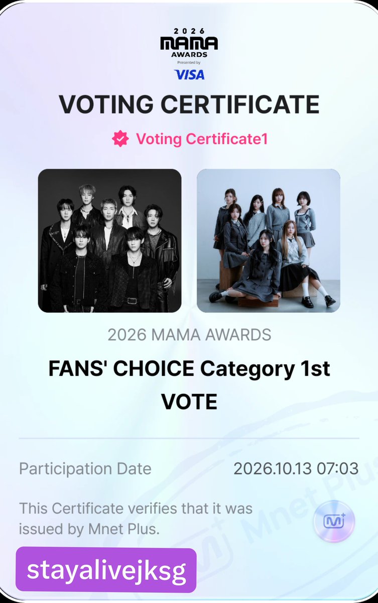 stayalivejksg's tweet photo. 🚨 ESTO ES ALARMANTE!! BTS bajo al TERCER puesto, VAMOS CHICAS POR DIOS, DESPIERTEN ‼️

https://t.co/egx6Q2a0GU

SI YA VOTARON POR BTS, COMENTEN SU CERTIFICADO Y SI AUN NO HAN VOTADO ACA EN TWT COMENTEN 🗣️

I vote #BTS for Fan’s Choice Male at #2026MAMAVOTE https://t.co/q9LsdKUKNj