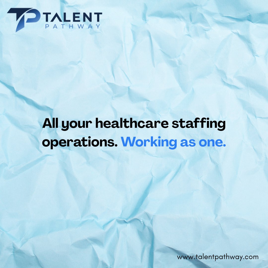 TalentPathwayUS's tweet photo. Talent Pathway brings your healthcare staffing operations together, helping your team work smarter, streamline processes, and focus on what matters most: successful placements.

One connected platform. A stronger staffing operation. https://t.co/9MGEIIYeXk