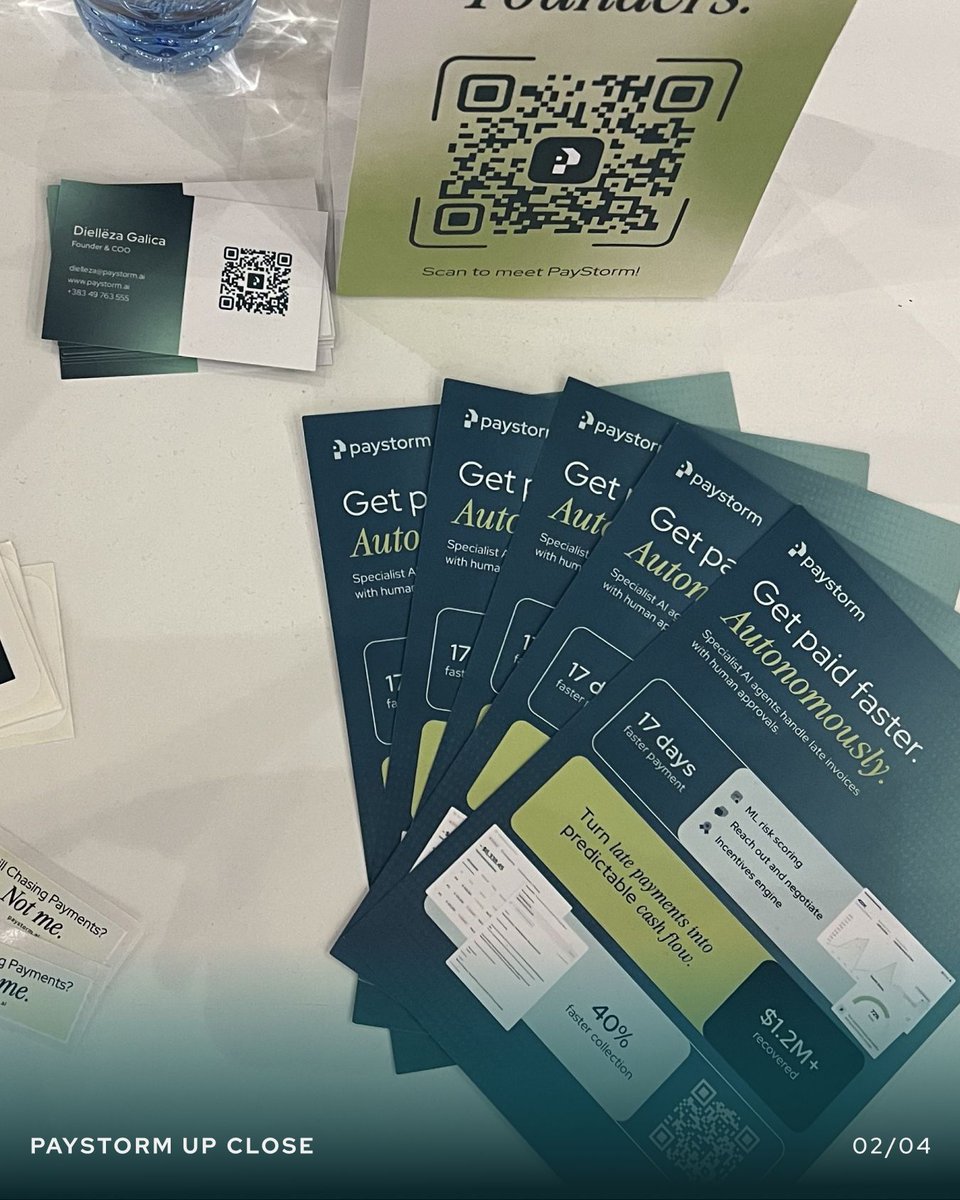 paystorm_ai's tweet photo. Two days, one booth, a lot of conversations about Paystorm.

We spent KosICT meeting people, showing them what we’re building, answering questions, and getting Paystorm in front of a crowd we don’t get to meet every day.

Thanks to STIKK and everyone behind KosICT for having us. https://t.co/CeifdEze5v