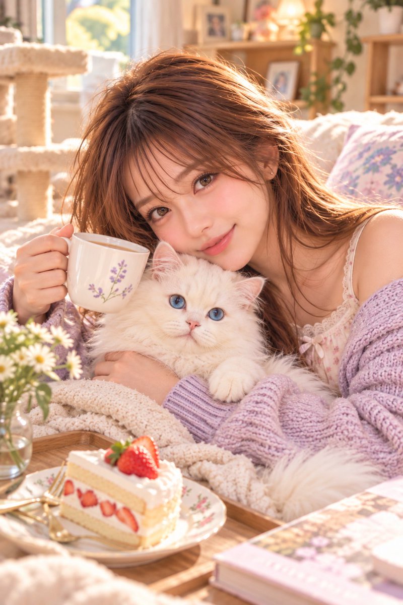 vivi0921vivian's tweet photo. 15時のおやつタイム🐈
フィオナを抱っこして、のんびり休憩中♡
みんなもひと息ついてね☕️ https://t.co/7lKUWCaVJy