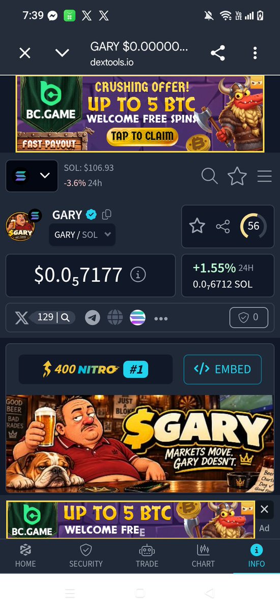PAIN_ON_WTF's tweet photo. @JR5_Crypto Zero rug at $Gary 
2% burnt , 400 Nitro Boost live for 48hrs , buy competition, raid contest all live and running 

https://t.co/jdCIfeD4uK https://t.co/99njOQaMwX