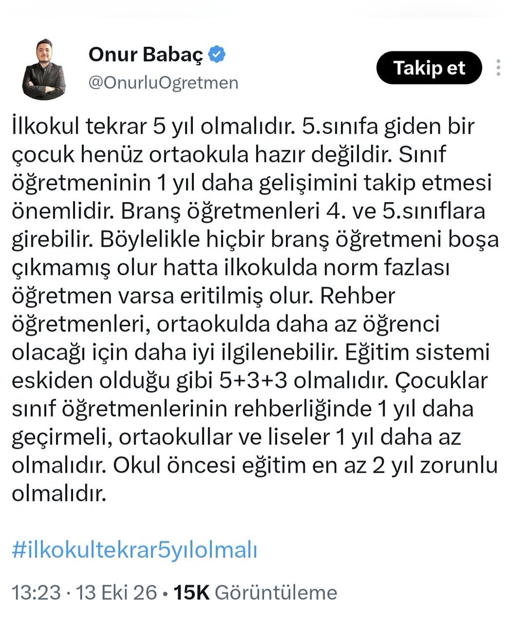 yakupbakar60's tweet photo. Bütün branşların hakkını yedikleri yetmezmiş gibi, öyle bir ileri gidiyorlar ki @Akparti hükümetinin eğitim politikalarını bile sırf kendi menfaatleri için eleştirip 5+3 sistemini yeniden kamuoyunun gündemine getirebiliyorlar. Gerçekten pes diyorum!

Bu ve bunun gibi kişileri destekleyen @tcmeb içindeki bürokratların da bir an önce tespit edilmesini ve gerekli incelemeler sonucunda gereken idari işlemlerin yapılmasını istiyorum.
@Yusuf__Tekin
@CelileErenOKTEN
@CihadDemirli
@bilalmacit
@farukyelkenci
#DevletBeyAGS50Bin