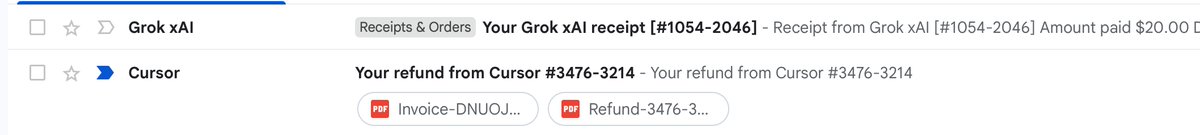 leovdd's tweet photo. @spacexai Just upgraded from cursor, and got a refund. https://t.co/T3CSTweBQg