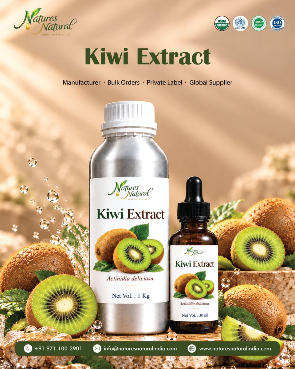 IndiaNatures's tweet photo. Turn Botanical Inspiration into Market Appeal with our Kiwi Extract
Contact us today for more information, inquiries and samples
Call: +91 971-100-3901
Email: info@naturesnaturalindia.com
Visit us: https://t.co/NhSgVN9lJx
#KiwiExtract #BotanicalIngredients #NaturesNaturalIndia https://t.co/NTndS0WmUy