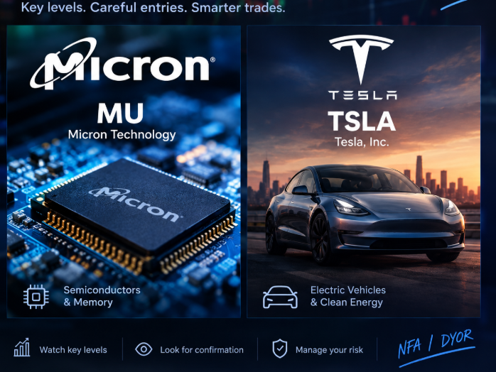 RichardHall_f's tweet photo. Two dip-buy setups I’m watching today: $MU and $TSLA.

$MU  — $940 is my initial accumulation zone. I’d start with a small position and scale in gradually. The stock has faced renewed pressure from concerns over Chinese memory-chip competition, so I want to see selling pressure ease before adding aggressively.

$TSLA  — $374 is my first dip-buy level. I’d start small and watch whether buyers defend the area. If support fails, I’ll wait for a better setup rather than average down blindly.

The key: A low open followed by a bounce and another selloff is not a confirmed reversal. Watch price action, volume, and support before committing more capital.

Patience first. Position size second.