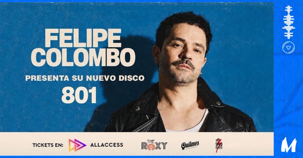 musicnewsar's tweet photo. Felipe Colombo presenta "801" • @FelipeColombo 

🗓️ Jueves 12 de noviembre '26.
📍 The Roxy Live. Buenos Aires.
🎟️ Tickets en venta en https://t.co/kq1qt0sNNp

ℹ️ +info en https://t.co/GvhAxYUhIW https://t.co/lOhcj96HCR