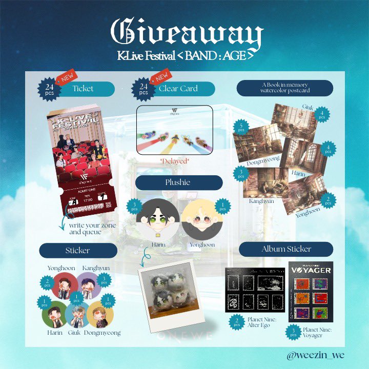 weezin_we's tweet photo. ONEWE Giveaway
♥️💜💚💙💛
<for weves and anyone interested in listening to ONEWE songs>

📅 : 17 Oct 2026
📍 : K-LIVE FESTIVAL  BAND:AGE 
@ UOB Live Emsphere
⏰ : Time TBA

#SawaddeeONEWE 
#ONEWEinBKK 
#KLiveFestival https://t.co/JN3tydwg7O