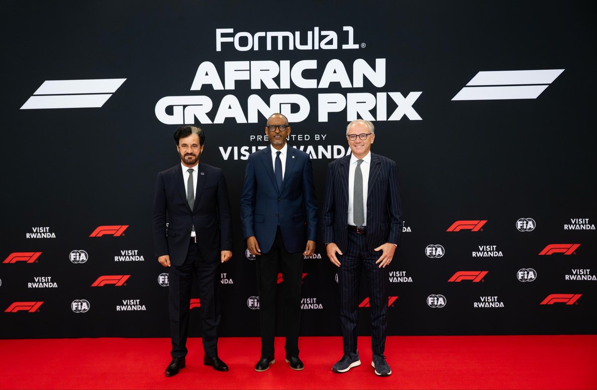 UrugwiroVillage's tweet photo. “It is an honour and privilege for Rwanda to be chosen as a destination in the Formula One calendar. What brought us together is a shared conviction that Africa has the potential to elevate the quality of motorsports as a global and elite discipline.

Integrating African markets with global sports franchises and competitions offers transformative opportunities. Yet, if we have to be honest with ourselves, this cross-border connection has existed for a long time, just not in Africa’s favour.

The message for all of us is simple: sports is a great equalizer, but we have to be intentional about delivering this promise. Rwanda is happy and excited to be part of a journey that will change how Africa is perceived in the world of sports. We want to contribute, not just participate, and this new chapter in motorsports starts today" President Kagame | Formula 1 African Grand Prix Announcement