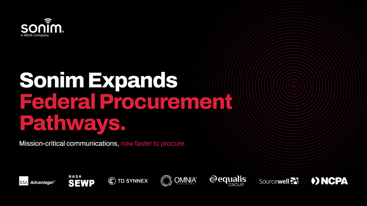 sonimtech's tweet photo. Through @nexa_mobility's expanded availability across procurement vehicles managed by TD SYNNEX Public Sector, government agencies and educational institutions have more pathways to access Sonim's purpose-built devices.

🔗 https://t.co/l4FQDjlVUV

#Sonim #PublicSector https://t.co/nXtpilXFkF