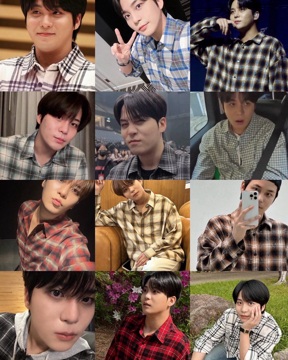 KHJBASE's tweet photo. jongho and his plaid shirts against the whole world https://t.co/uBwyAPaeJy