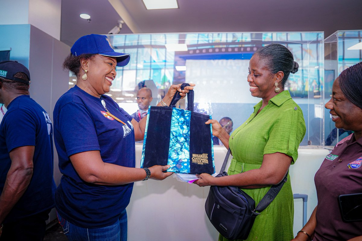 FAAN_Official's tweet photo. Passengers are at the heart of everything we do! ❤️✈️

As part of the Customer Service Week celebration, FAAN’s Customer Service Department spread joy and appreciation among passengers and stakeholders at the Murtala Muhammed International Airport, Lagos.

Passengers received gifts and other exciting items, while lucky winners also went home with special prizes through a raffle draw.

It was a celebration of our passengers, a show of appreciation for their trust, and a reaffirmation of FAAN’s commitment to delivering an exceptional passenger experience. 

#CustomerServiceWeek #FAAN
