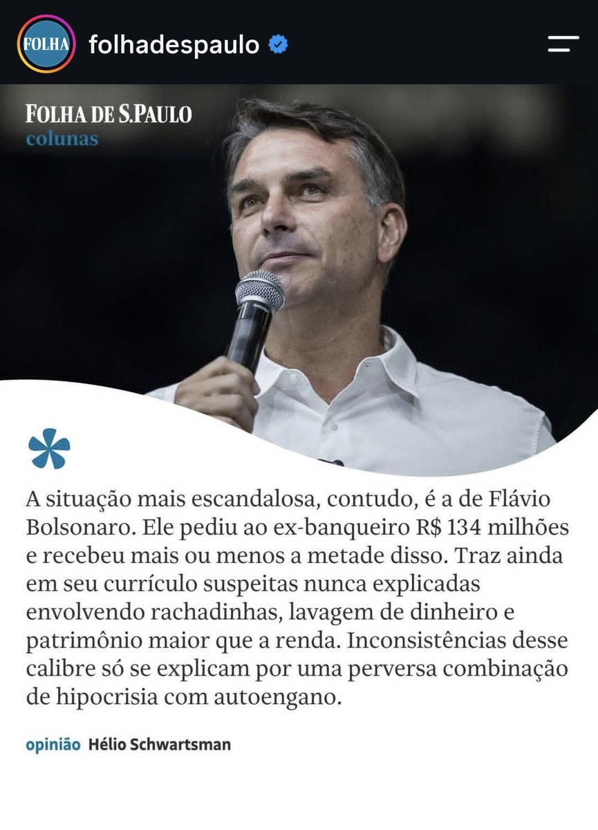 lira_georgia's tweet photo. É corrupto, mas é o meu corrupto

É o que diz a Folha de São Paulo, que escancara a corrupção seletiva dos eleitores de Flávio Bolsonaro. https://t.co/asu0WwbiYG