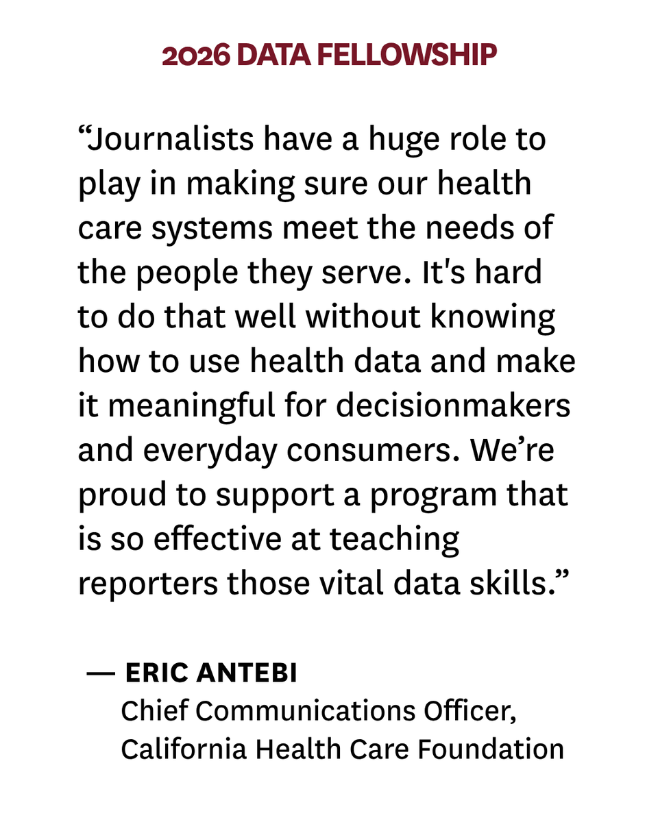 ReportingHealth's tweet photo. Thank you to @CalEndow, @CHCFNews, @DorisDukeFdn and the @NIHCMfoundation for their support of the Data Fellowship. https://t.co/GuplRHJdwO