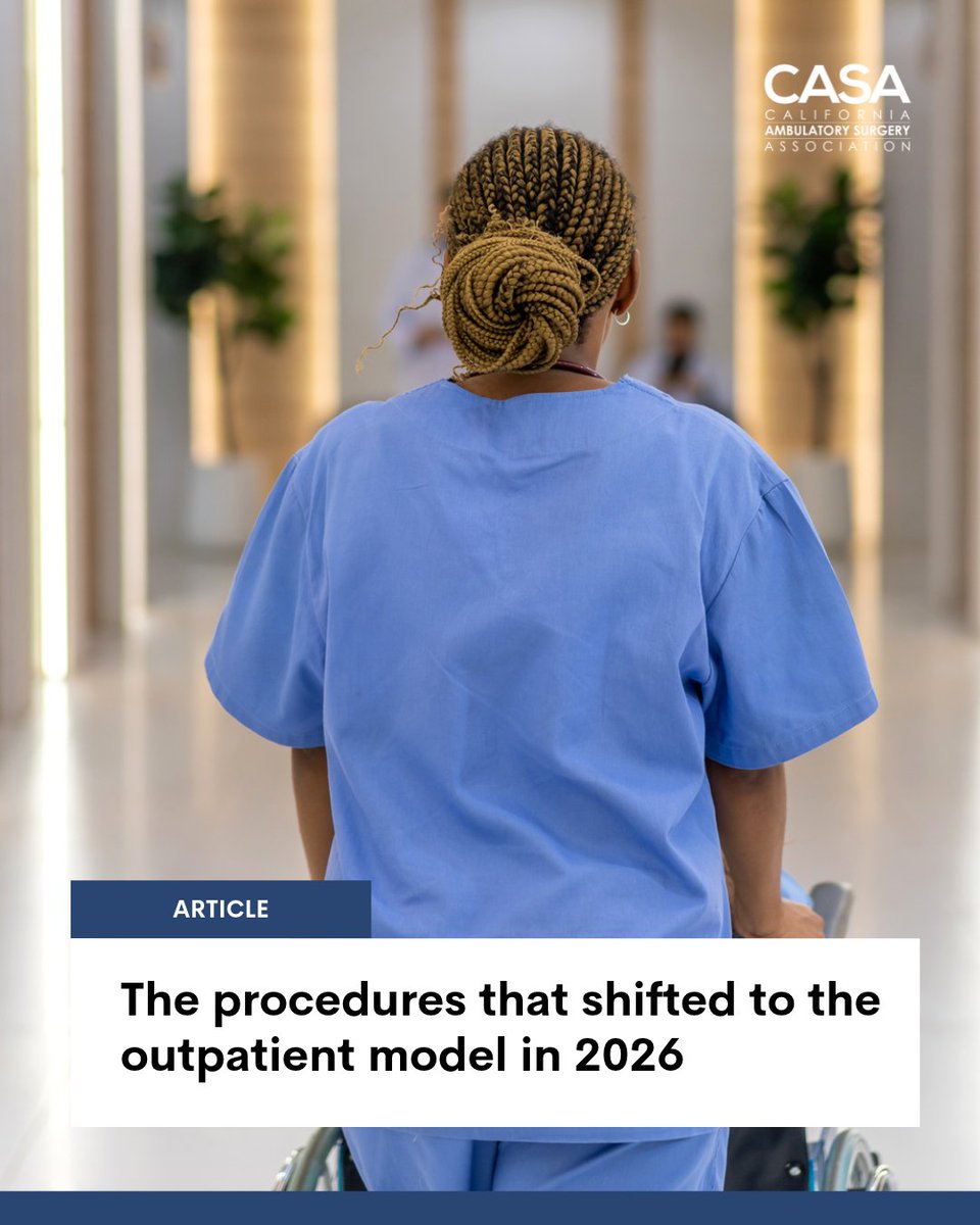 CASA_ASC_Assn's tweet photo. More than 500 procedures became newly eligible for outpatient settings this year, the biggest single-year expansion in nearly a decade. See what's driving the shift and which specialties are affected most: https://t.co/GrH7uG1U6z https://t.co/WeRuQOhY8x