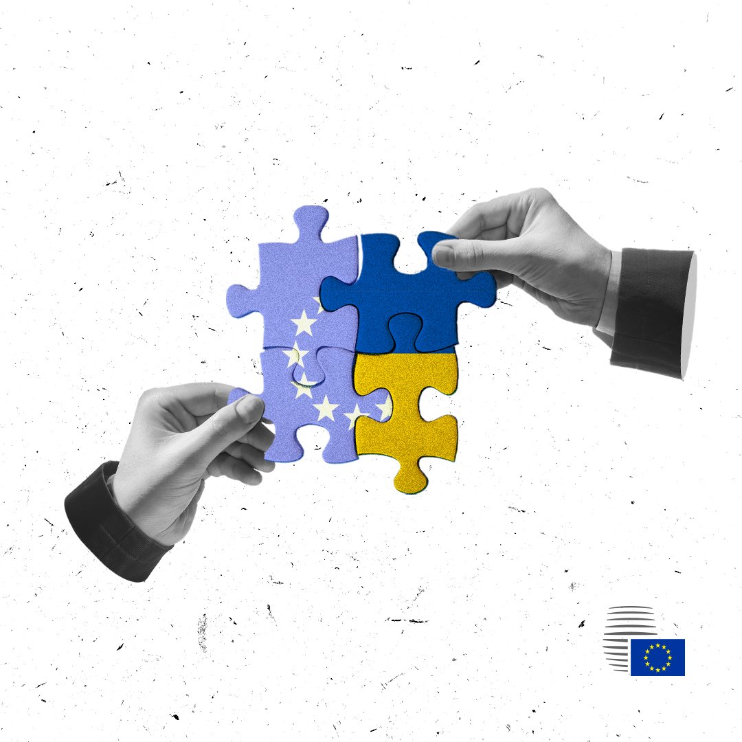 EUCouncil's tweet photo. 🇪🇺-🇺🇦 Another step forward on Ukraine’s path to EU membership.

The EU &amp; Ukraine opened negotiations on clusters 2 &amp; 3, covering internal market, competitiveness and inclusive growth.

Taken together, the clusters cover 17 negotiating chapters.

More info➡️https://t.co/C3SsWzcFX2 https://t.co/PJcAwQu9Oi