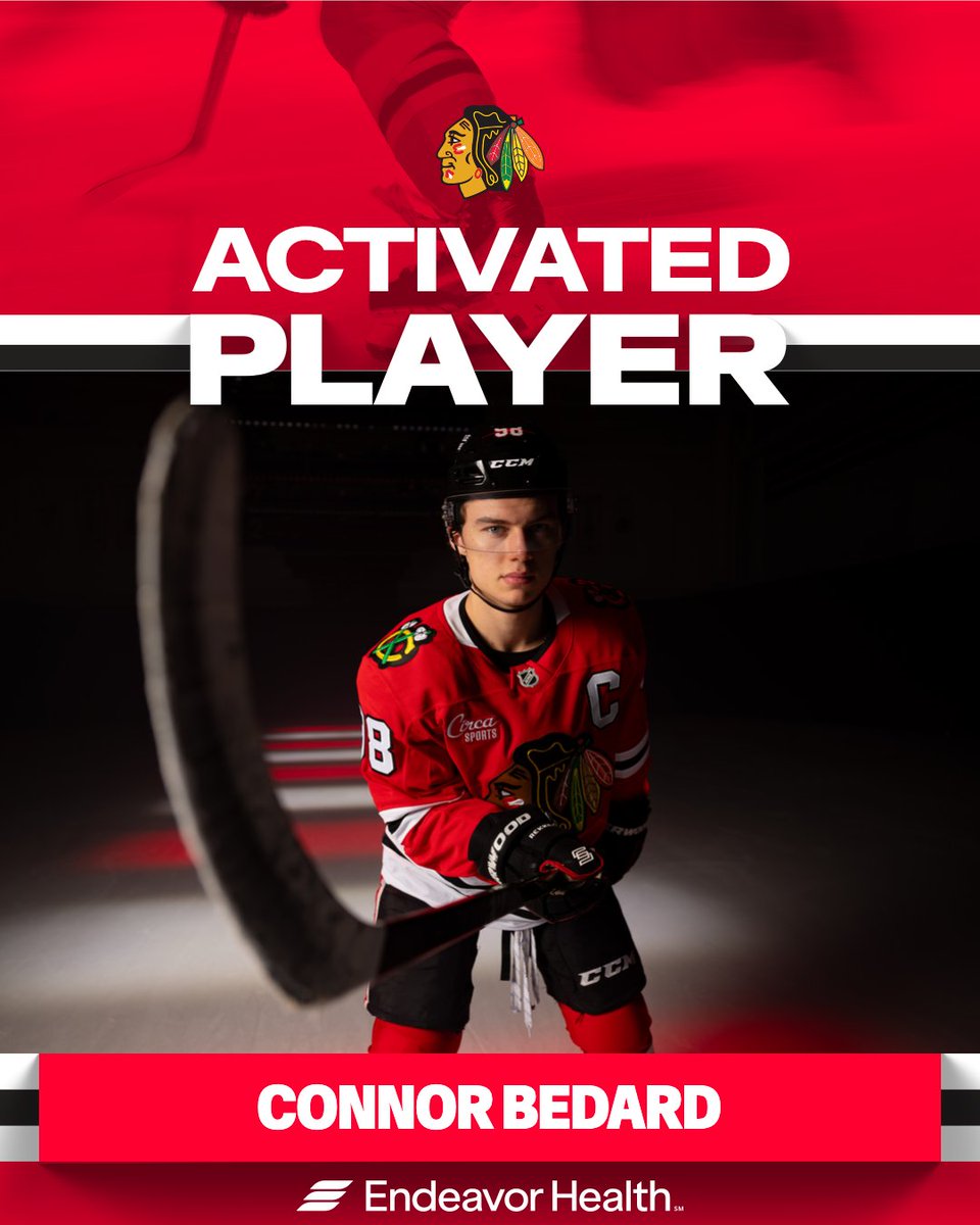 NHLBlackhawks's tweet photo. BEDSY'S BACK ‼️

roster moves 📰 ➡ https://t.co/lRXo7jMewN https://t.co/RtbqARENAA
