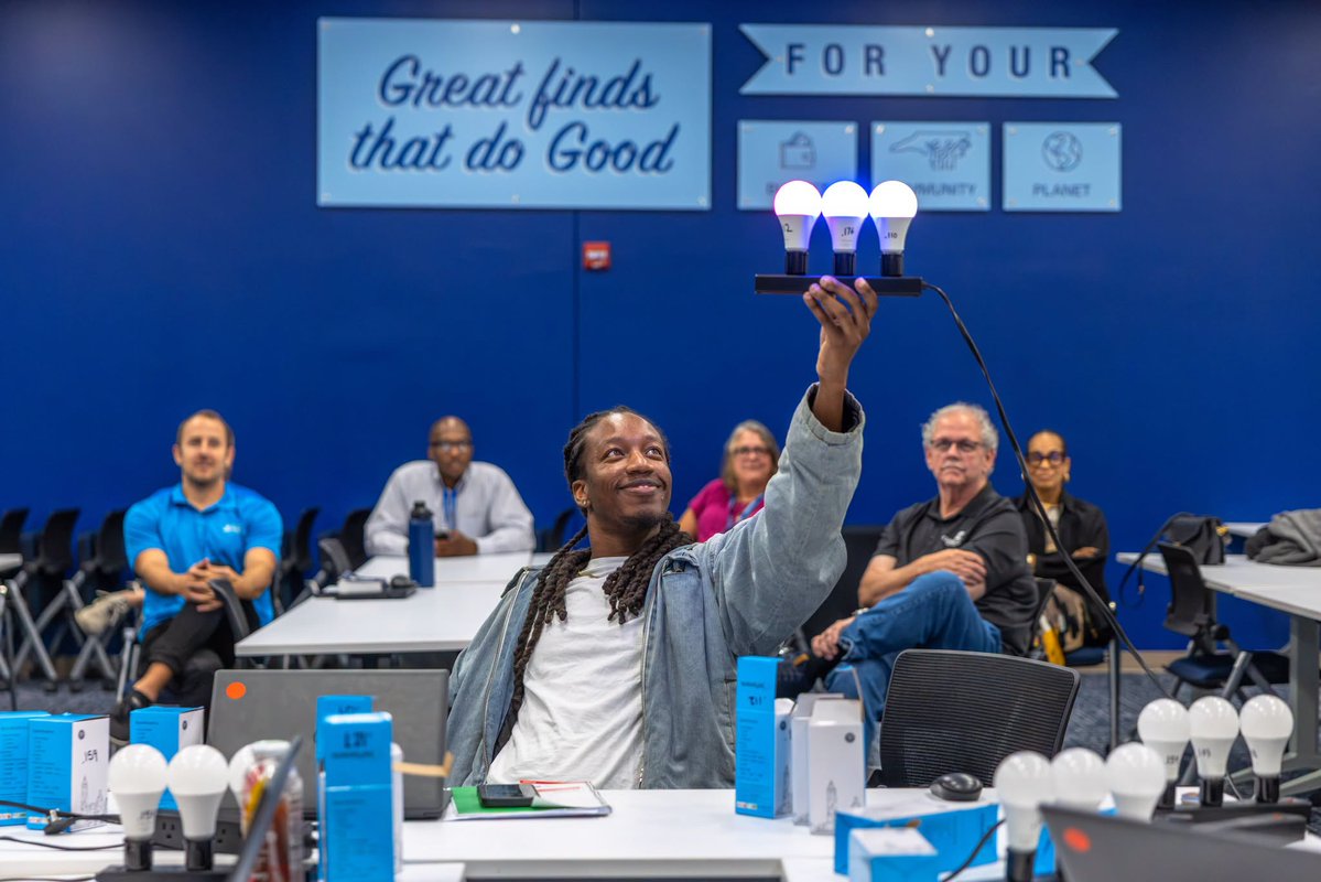 GoodwillSP's tweet photo. Check out this lightshow created by participants in our Building Automation Systems (BAS) program! As we celebrate #CareersInConstructionMonth, we're proud to connect people with hands-on training that can lead to in-demand careers. Your donations and purchases help make opportunities like this possible!