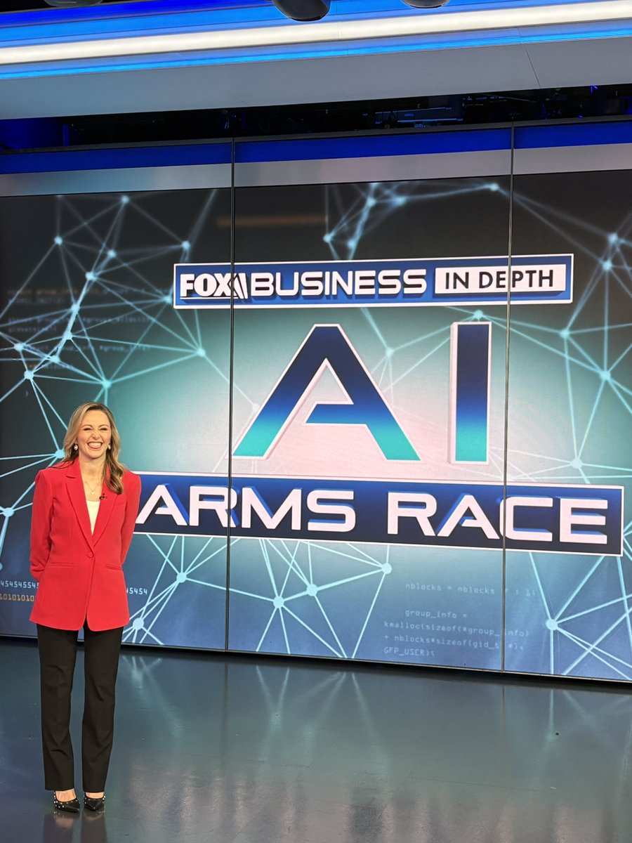 FoxBizInDepth's tweet photo. Behind the scenes from the #AIArmsRace airing TOMORROW at 7pm ET on @FoxBusiness!

Hosted by @RiggsReport and featuring:
@BoozAllen CEO Horacio Rozanski 
@skupor 
@AlexEpstein 
@cyberguy 
@MadisonAlworth 
@JonathanHoenig 
@CGasparino 
@Connor_R_Hansen https://t.co/M3HlZpF5Ov