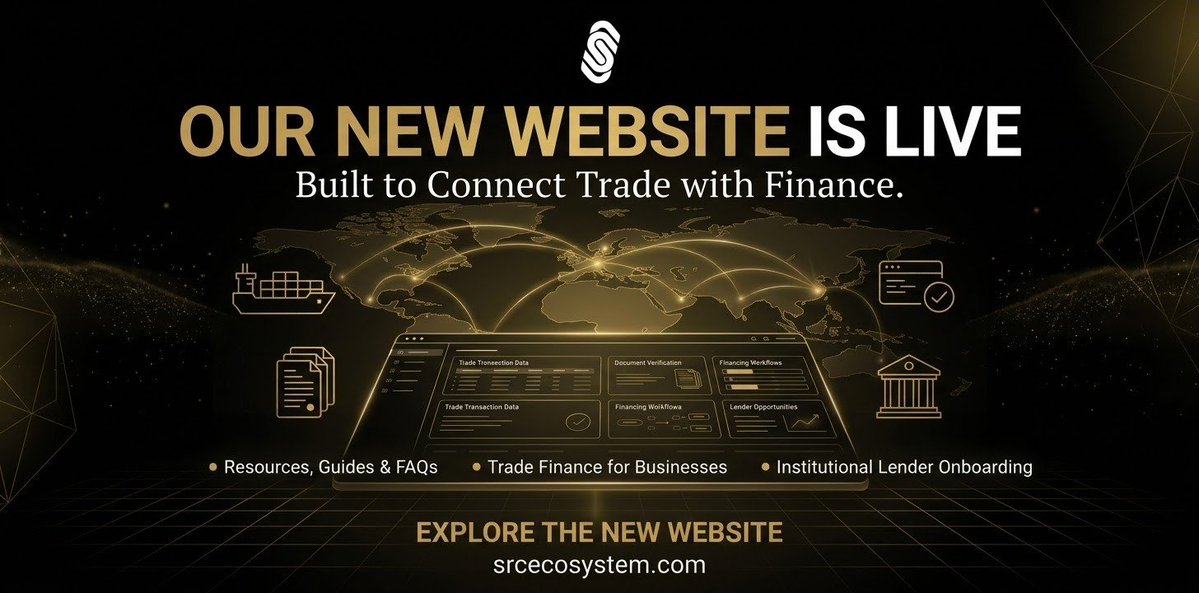 SRCEcosystem's tweet photo. 🚀 Our new website is LIVE!

Explore how SRC Ecosystem connects trade with finance, with resources for businesses and institutional lenders.

🌐 https://t.co/SWmDrXzkHP

#TradeFinance #RWA #Tokenization #SRCEcosystem #SRC https://t.co/UA199M1k8Y