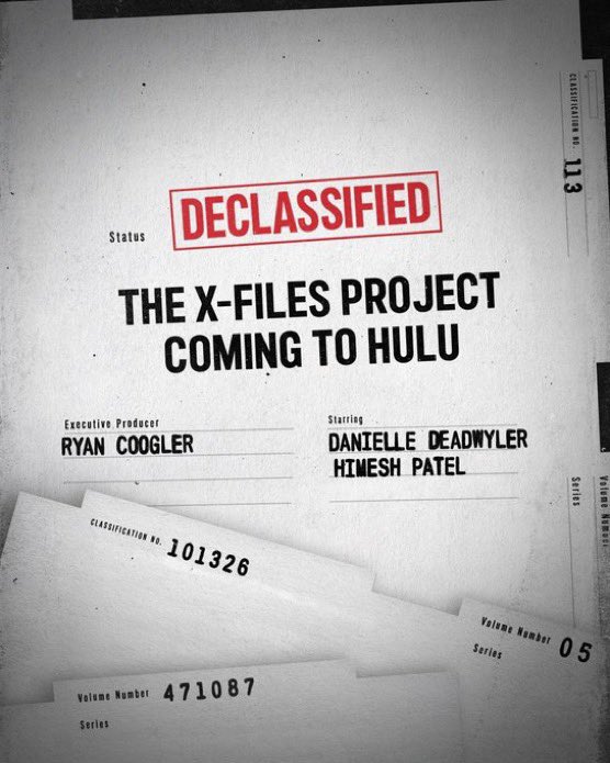 VicePopTv's tweet photo. 👀 Ryan Coogler’s "X-FILES" has officially received a full series order at Hulu.

📸 Starring Danielle Deadwyler, Himesh Patel, and Amy Madigan. https://t.co/j5ceteLYmG