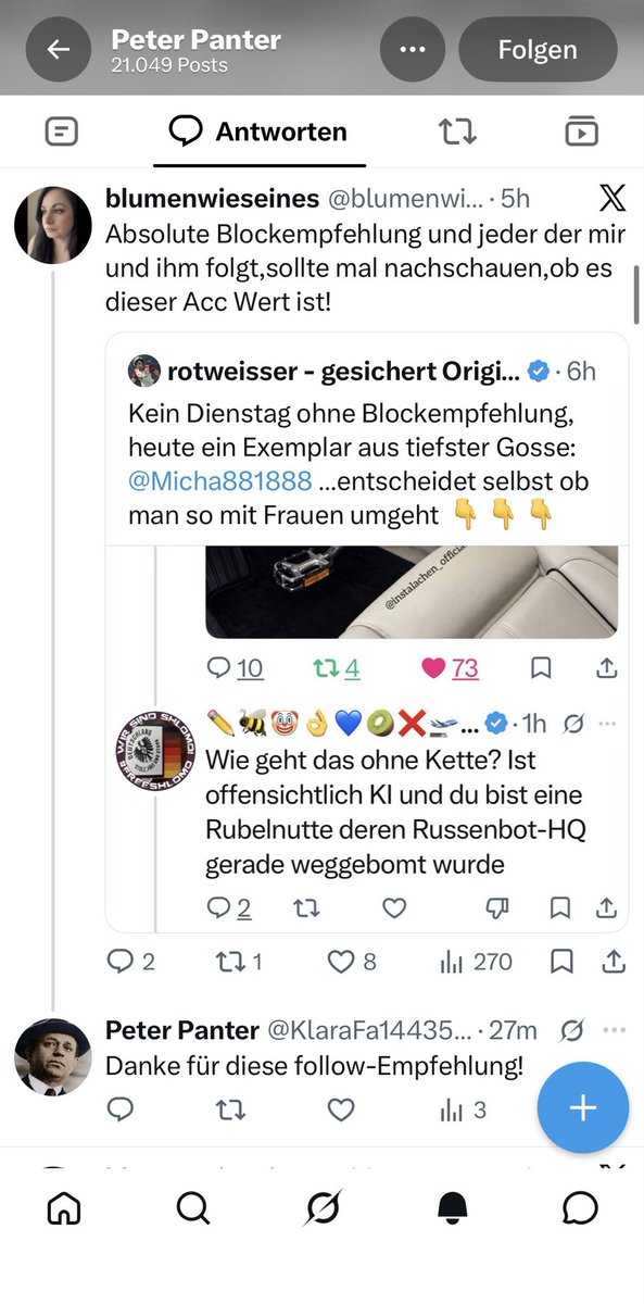 blumenwieseines's tweet photo. Nächste Blockempfehlung :@KlaraFa14435768 https://t.co/eMf8IO6Wzl