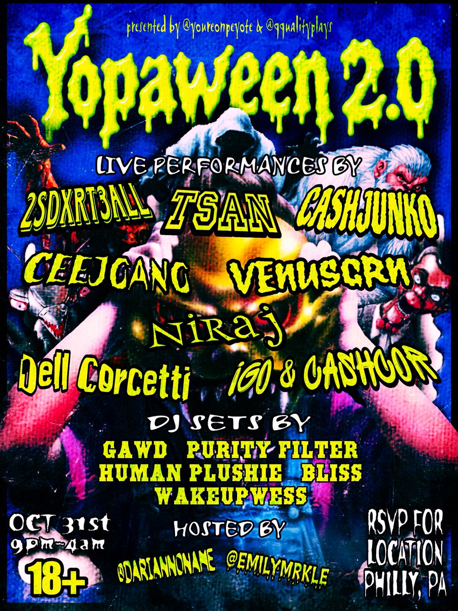 DARIANNONAME's tweet photo. I got no motion on twitter but ug rap / techno rave in Philly 10/31 fw ts https://t.co/YCdL5oLxHk