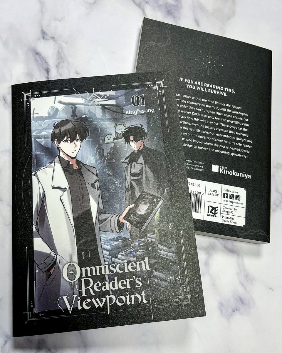 KinokuniyaUSA's tweet photo. A scenario you won't want to miss...📖🌌 @izepress 

Kinokuniya exclusive Omniscient Reader’s Viewpoint Novel, Vol. 1 is now available in-store and online today!

Features a new cover illustration by Sleepy-C of Dokja Kim and Yoo Joonghyuk going on a shopping trip to Kinokuniya!

Shop now:
https://t.co/6kAzuVuu5a