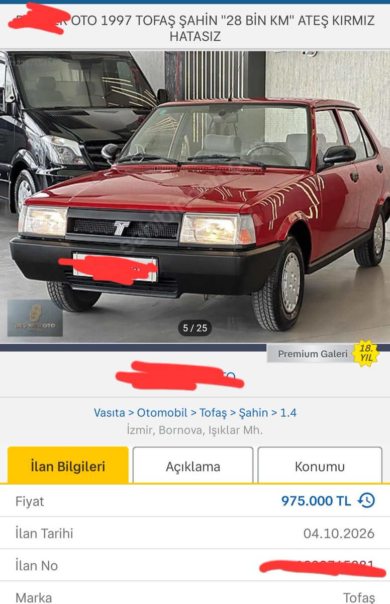 otoilan1's tweet photo. Bir galerici 1997 model
28.000 km'deki Tofaş Şahini
975.000₺ den satışa koydu. https://t.co/51BEBVTBpT