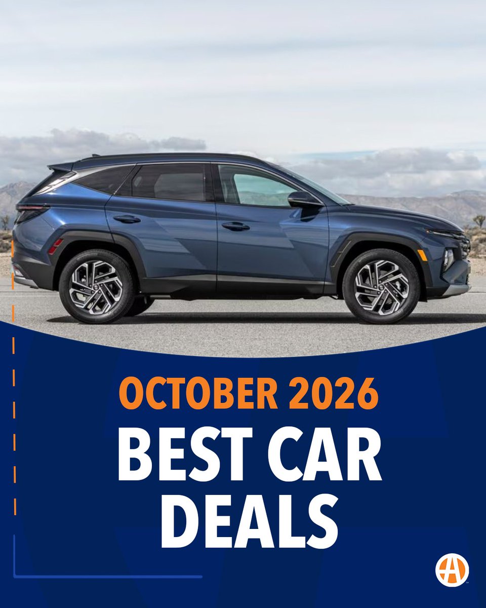 AutoTrader_com's tweet photo. Check out the best car deals in October 2026.
https://t.co/D2y8bleAsM

This month’s best car deals have a little something for everyone, with 0% interest rates across just about every type of vehicle. https://t.co/yzlqSoeEW2