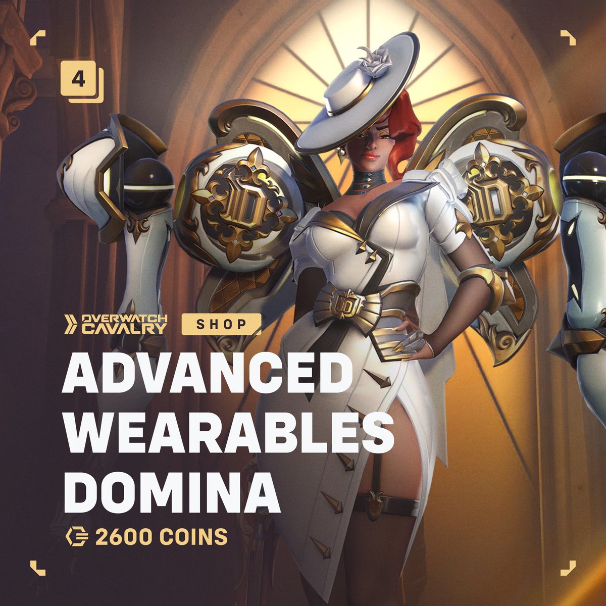 OWCavalry's tweet photo. New #Overwatch Shop Bundle: Advanced Wearables Domina 💰
 
🛒 Available in-game now for 2600 Overwatch Coins. https://t.co/aKi2ZFCwF6