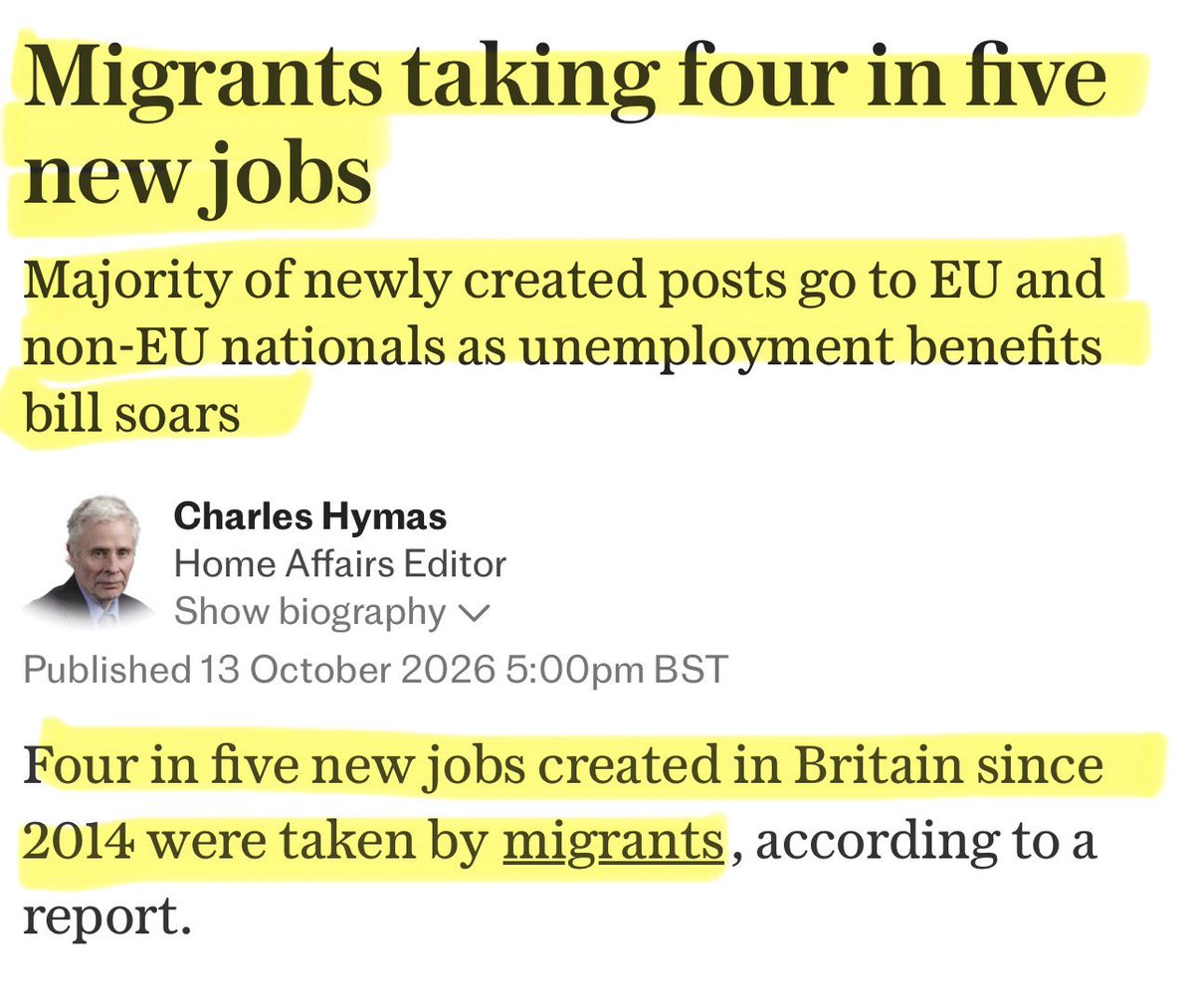 Artemisfornow's tweet photo. ‼️ Understand this … it doesn’t matter what you vote for, migration will never stop. 

As 4 in 5 jobs go to migrants, ask youself why we have unemployed British people yet give visas for the following jobs.

From the Home Office’s own visa data. 

▪️34,274 farm workers
▪️21,738 horticultural workers
▪️14,277 elementary agricultural workers
▪️6,502 agricultural and related trades
▪️6,842 generalist medical practitioners
▪️6,047 programmers and software developers
▪️4,205 food preparation and hospitality workers
▪️4,193 care workers and home carers
▪️2,903 nursing professionals
▪️2,895 engineering professionals
▪️2,391 sales, marketing 
▪️2,257 teachers
▪️2,000 sales and business development managers
▪️1,509 mechanical engineers
▪️916 marketing, sales and advertising directors
▪️885 construction and building trades
▪️876 advertising and marketing roles
▪️801 retail and wholesale managers
▪️775 marketing and commercial managers
▪️768 shopkeepers and sales supervisors
▪️714 vehicle trades
▪️671 office managers and admin supervisors
▪️638 business sales executives
▪️504 mechanics and electricians
▪️466 butchers
▪️377 restaurant and catering managers
▪️261 retail and wholesale sales supervisors
▪️240 carpenters and joiners
▪️238 office managers
▪️235 catering and bar managers
▪️177 secretarial and related occupations
▪️166 electricians and electrical fitters
▪️145 sales administrators
▪️128 book-keepers, payroll and wages clerks
▪️103 customer service managers
▪️74 hotel and accommodation managers
▪️74 bakers and flour confectioners
▪️67 housekeepers and related occupations
▪️64 hairdressing and beauty salon managers