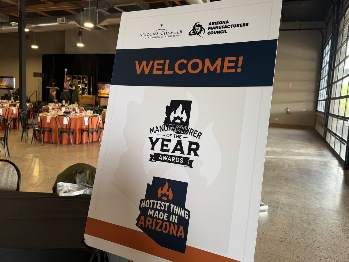 CourtCoolidge's tweet photo. The stage is set! Excited to honor companies manufacturing in Arizona &amp; announce this year’s Hottest thing Made in AZ! 

See everyone soon! 
@AZChamber @AZManufacturing https://t.co/fSSuqHiDnK