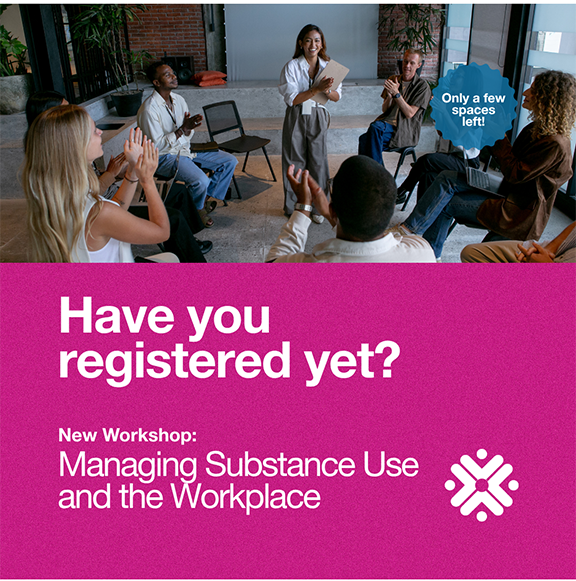CCSACanada's tweet photo. A safer workplace starts with informed leaders. Our Managing Substance Use and the Workplace Workshop provides practical strategies to reduce stigma, strengthen policies and support workers.

Join us in Halifax. Registration deadline: October 31, 2026 

https://t.co/X0IJ1Hy8k3 https://t.co/01eAzxqS0R