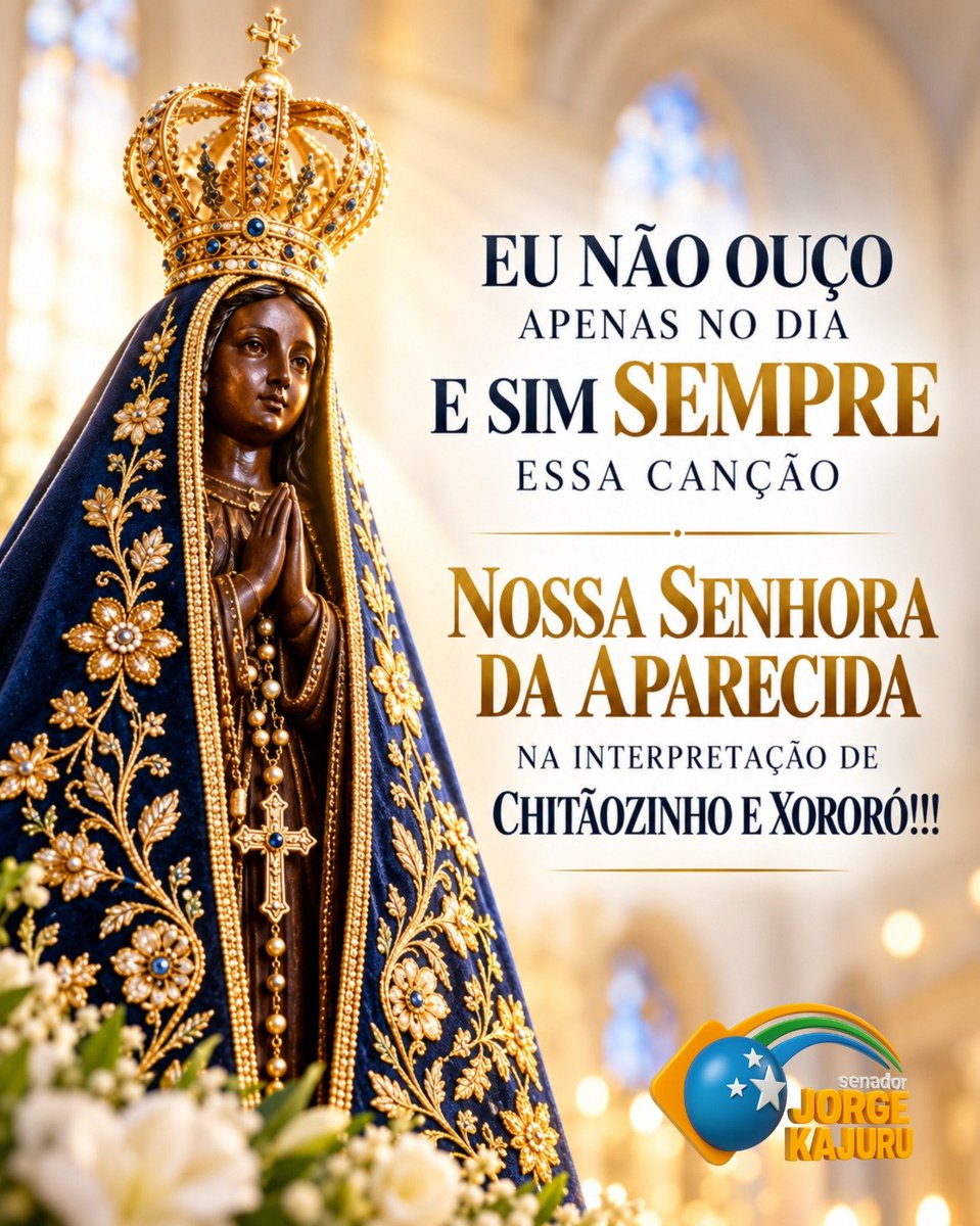 kajurunasser's tweet photo. EU NÃO OUÇO APENAS NO DIA E SIM SEMPRE ESSA CANÇÃO NOSSA SENHORA DA APARECIDA NA INTERPRETAÇÃO DE CHITÃOZINHO E XORORÓ!!! https://t.co/EAkWnJLSct