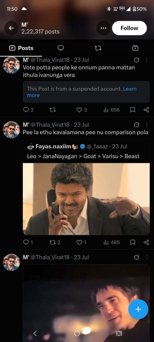 VGovind_'s tweet photo. @Naresh424242 @Thala_Virat18 @mkstalin @actorvijay Intha naai Vijay fan ah? Vijay DP vachirunthale Vijay fan illa first profile ah paathutu mudivu pannunga https://t.co/BqZY5ja828