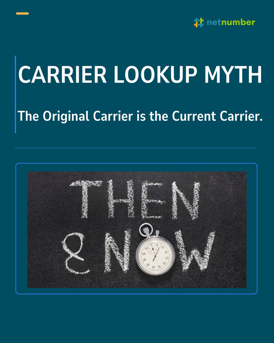 NetNumber's tweet photo. Not always. Phone numbers move between carriers.
Lookups that reply on original assignment data, might not be the CURRENT carrier serving the number.
For routing &amp; messaging decisions, current carrier intelligence matters.
Follow us for more on carrier data &amp; number portability. https://t.co/VMijIXadLT
