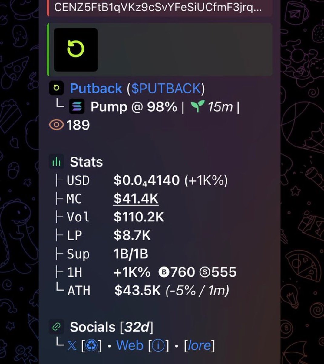 kennethdelson20's tweet photo. $PUTBACK

CENZ5FtB1qVKz9cSvYFeSiUCfmF3jrqCi6U9Je5Qpump

#zeudiners #helevier #JAEMIN #Crypto #RIZIN                                              #Trading #USA #solana #SolanaCrypto #Memecion https://t.co/hqznjdKkDB